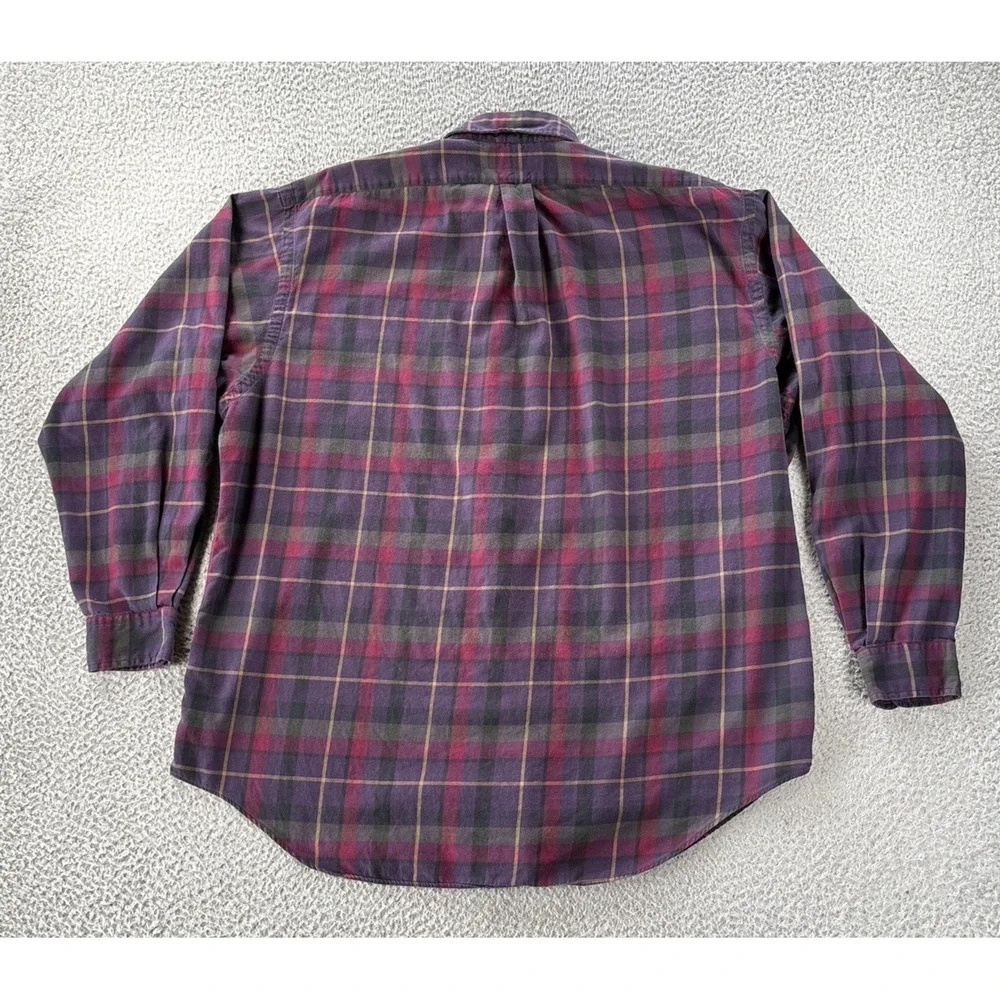 Vintage Polo Ralph Lauren Shirt Mens XL‎ Preppy Classic Fit Purple Plaid